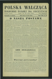 Polska Walcząca - Żołnierz Polski na Obczyźnie = Fighting Poland : weekly for the Polish Forces. R.8, nr 39 (28 września 1946)
