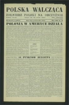 Polska Walcząca - Żołnierz Polski na Obczyźnie = Fighting Poland : weekly for the Polish Forces. R.8, nr 41 (12 października 1946)