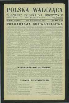Polska Walcząca - Żołnierz Polski na Obczyźnie = Fighting Poland : weekly for the Polish Forces. R.8, nr 42 (19 października 1946)