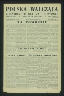 Polska Walcząca - Żołnierz Polski na Obczyźnie = Fighting Poland : weekly for the Polish Forces. R.8, nr 49 (7 grudnia 1946)