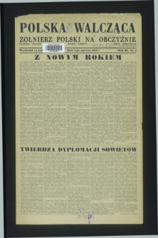 Polska Walcząca - Żołnierz Polski na Obczyźnie = Fighting Poland : Polish weekly. R.9, nr 1 (4 stycznia 1947)