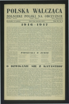 Polska Walcząca - Żołnierz Polski na Obczyźnie = Fighting Poland : Polish weekly. R.9, nr 2 (11 stycznia 1947)