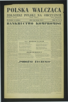 Polska Walcząca - Żołnierz Polski na Obczyźnie = Fighting Poland : Polish weekly. R.9, nr 6 (8 lutego 1947)