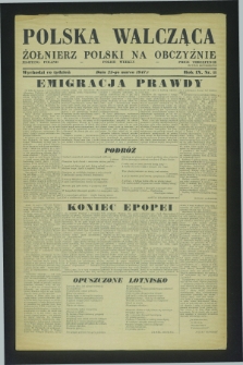 Polska Walcząca - Żołnierz Polski na Obczyźnie = Fighting Poland : Polish weekly. R.9, nr 11 (22 marca 1947)