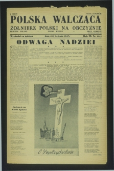 Polska Walcząca - Żołnierz Polski na Obczyźnie = Fighting Poland : Polish weekly. R.9, nr 13/14 (5 i 12 kwietnia 1947)