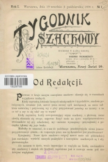 Tygodnik Szachowy. R.1, № 1 (1 października 1898)
