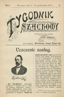 Tygodnik Szachowy. R.1, № 5 (29 października 1898)