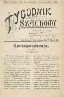 Tygodnik Szachowy. R.1, № 6 (3 listopada 1898)