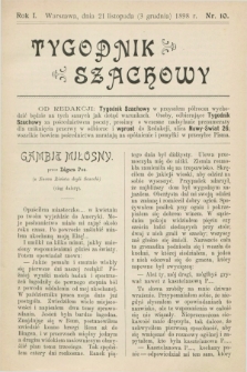 Tygodnik Szachowy. R.1, № 10 (3 grudnia 1898)