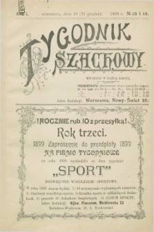 Tygodnik Szachowy. R.1, № 13/14 (31 grudnia 1898)