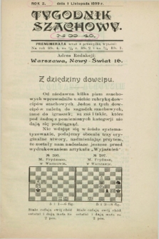 Tygodnik Szachowy. R.2, № 39/40 (1 listopada 1899)