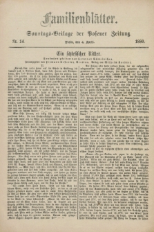 Familienblätter : Sonntags-Beilage der Posener Zeitung. 1880, Nr. 14 (4 April)