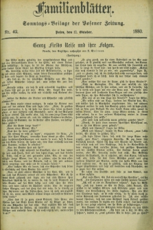 Familienblätter : Sonntags-Beilage der Posener Zeitung. 1880, Nr. 42 (17 Oktober)