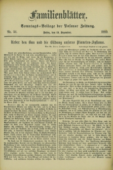 Familienblätter : Sonntags-Beilage der Posener Zeitung. 1880, Nr. 51 (19 Dezember)