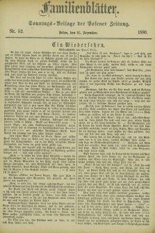 Familienblätter : Sonntags-Beilage der Posener Zeitung. 1880, Nr. 52 (25 Dezember)