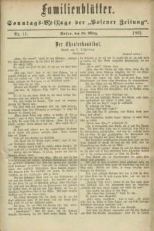 Familienblätter : Sonntags-Beilage der „Posener Zeitung”. 1883, Nr. 11 (18 März)