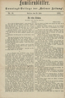 Familienblätter : Sonntags-Beilage der „Posener Zeitung”. 1883, Nr. 28 (15 Juli)