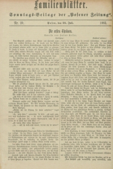 Familienblätter : Sonntags-Beilage der „Posener Zeitung”. 1883, Nr. 29 (22 Juli)