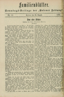 Familienblätter : Sonntags-Beilage der „Posener Zeitung”. 1883, Nr. 33 (19 August)