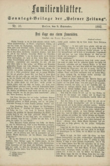 Familienblätter : Sonntags-Beilage der „Posener Zeitung”. 1883, Nr. 35 (2 September)