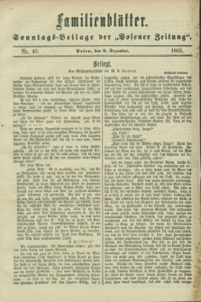 Familienblätter : Sonntags-Beilage der „Posener Zeitung”. 1883, Nr. 49 (9 Dezember)