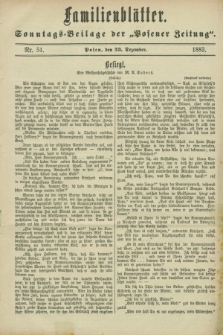Familienblätter : Sonntags-Beilage der „Posener Zeitung”. 1883, Nr. 51 (23 Dezember)