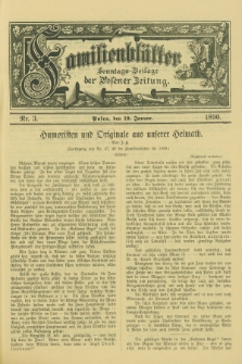 Familienblätter : Sonntags-Beilage der Posener Zeitung. 1890, Nr. 3 (19 Januar)