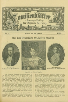 Familienblätter : Sonntags-Beilage der Posener Zeitung. 1890, Nr. 4 (26 Januar)