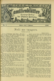 Familienblätter : Sonntags-Beilage der Posener Zeitung. 1890, Nr. 5 (2 Februar)