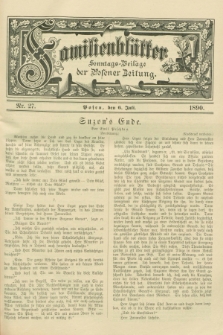 Familienblätter : Sonntags-Beilage der Posener Zeitung. 1890, Nr. 27 (6 Juli)