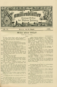 Familienblätter : Sonntags-Beilage der Posener Zeitung. 1890, Nr. 32 (10 August)