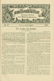 Familienblätter : Sonntags-Beilage der Posener Zeitung. 1890, Nr. 33 (17 August)