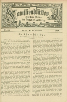 Familienblätter : Sonntags-Beilage der Posener Zeitung. 1890, Nr. 38 (21 September)