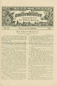 Familienblätter : Sonntags-Beilage der Posener Zeitung. 1890, Nr. 39 (28 September)