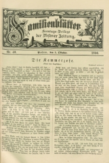 Familienblätter : Sonntags-Beilage der Posener Zeitung. 1890, Nr. 40 (5 Oktober)