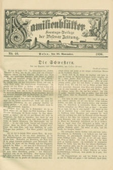 Familienblätter : Sonntags-Beilage der Posener Zeitung. 1890, Nr. 46 (16 November)