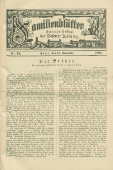 Familienblätter : Sonntags-Beilage der Posener Zeitung. 1890, Nr. 48 (30 November)