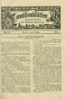 Familienblätter : Sonntags-Beilage der Posener Zeitung. 1891, Nr. 11 (15 März)