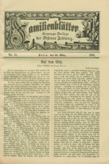 Familienblätter : Sonntags-Beilage der Posener Zeitung. 1891, Nr. 12 (22 März)
