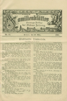 Familienblätter : Sonntags-Beilage der Posener Zeitung. 1891, Nr. 13 (29 März)