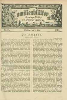 Familienblätter : Sonntags-Beilage der Posener Zeitung. 1891, Nr. 18 (3 Mai)