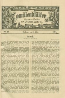 Familienblätter : Sonntags-Beilage der Posener Zeitung. 1891, Nr. 19 (10 Mai)