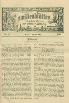 Familienblätter : Sonntags-Beilage der Posener Zeitung. 1891, Nr. 20 (17 Mai)