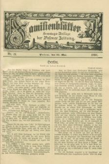 Familienblätter : Sonntags-Beilage der Posener Zeitung. 1891, Nr. 21 (24 Mai)