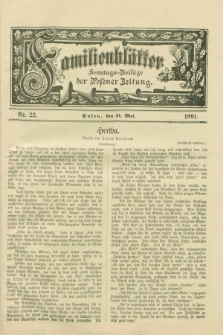 Familienblätter : Sonntags-Beilage der Posener Zeitung. 1891, Nr. 22 (31 Mai)