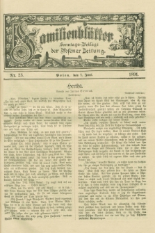 Familienblätter : Sonntags-Beilage der Posener Zeitung. 1891, Nr. 23 (7 Juni)