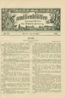 Familienblätter : Sonntags-Beilage der Posener Zeitung. 1891, Nr. 24 (14 Juni)