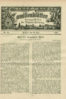 Familienblätter : Sonntags-Beilage der Posener Zeitung. 1891, Nr. 26 (28 Juni)