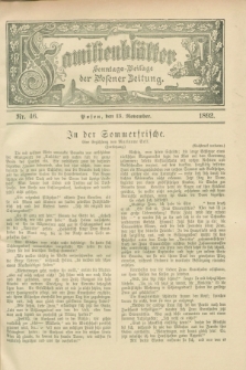 Familienblätter : Sonntags-Beilage der Posener Zeitung. 1892, Nr. 46 (13 November)