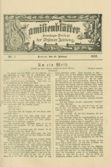 Familienblätter : Sonntags-Beilage der Posener Zeitung. 1893, Nr. 7 (12 Februar)